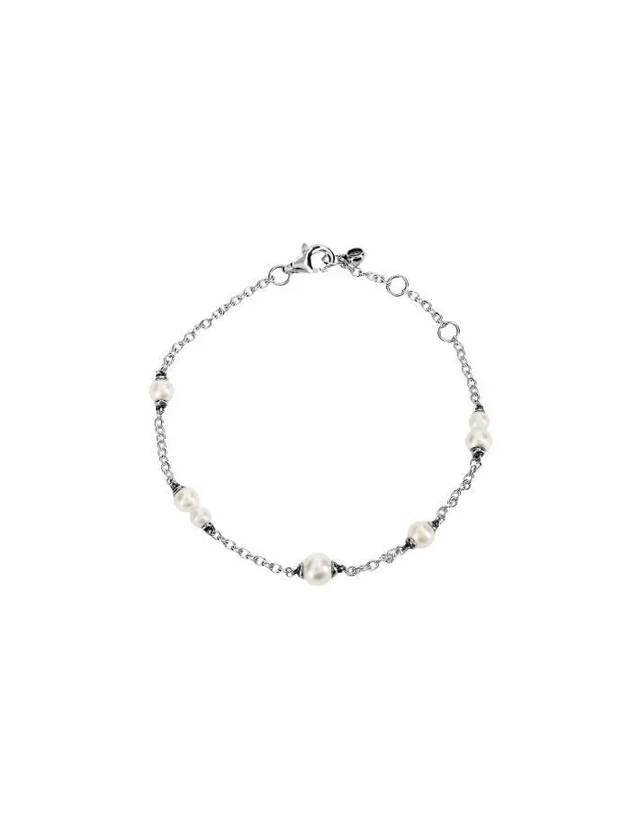 Treated Freshwater Cultured Pearl Station Chain Bracelet Silver - PANDORA - BALAAN 2