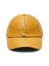 Embroidered Logo Leather Baseball Cap Mustard - JW ANDERSON - BALAAN 2