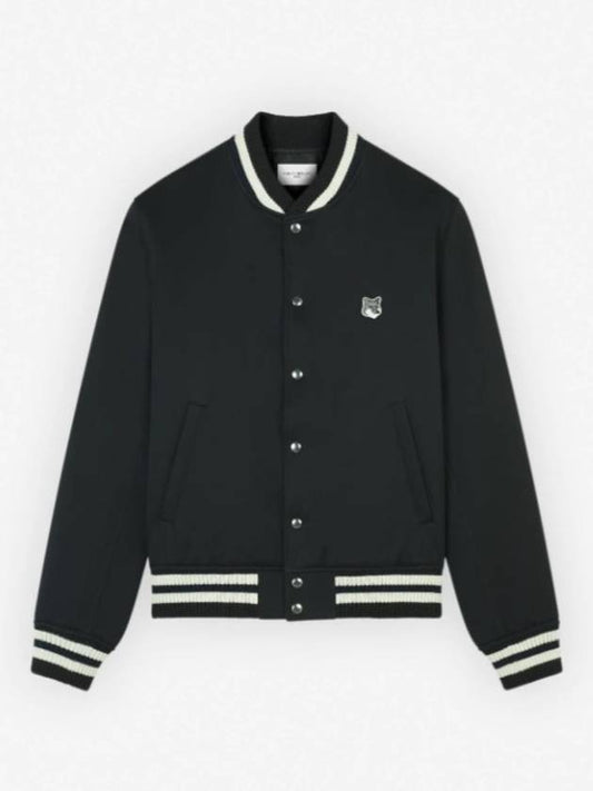 Cotton Satin Teddy Jacket Black - MAISON KITSUNE - BALAAN 2