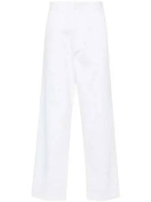 Triangle Logo Straight Fit Bull Denim Jeans White - PRADA - BALAAN 2