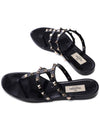 Rockstud Flat Rubber Flip Flops Black - VALENTINO - BALAAN 7