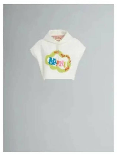 Logo Short Sleeve Hooded Top White - MARNI - BALAAN 2