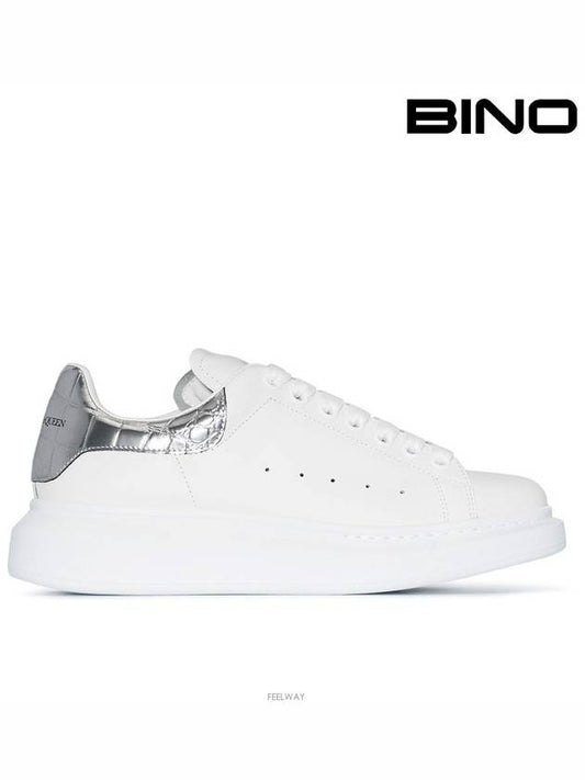 Women's Oversole Crocodile Silver Tab Sneakers White - ALEXANDER MCQUEEN - BALAAN 2