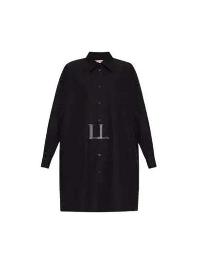 Women's Cotton Shirt Midi Dress Black - MARNI - BALAAN 2