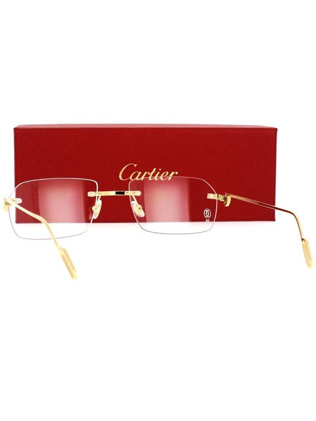 Square Metal Eyeglasses Gold - CARTIER - BALAAN 5