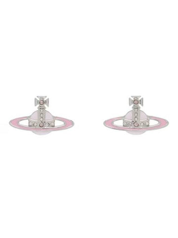 Women's Small Neo Bas Relief Earrings Platinum Vintage Rose - VIVIENNE WESTWOOD - BALAAN 1