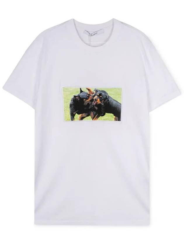 Men's Rottweiler print white short sleeve t-shirt 7337 651 100 - GIVENCHY - BALAAN 3