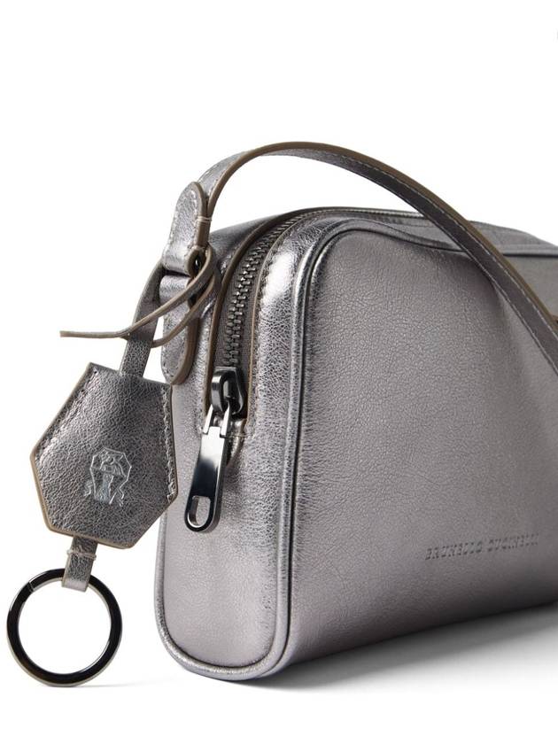 Boston Lame Calfskin Cross Bag Silver - BRUNELLO CUCINELLI - BALAAN 3