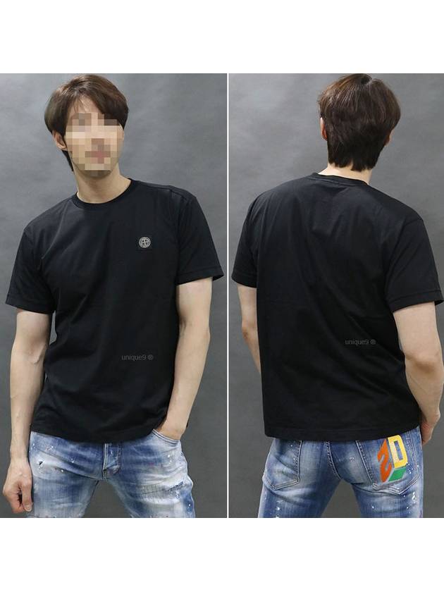 Logo Patch Short Sleeves T-Shirt Black - STONE ISLAND - BALAAN 6