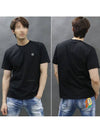 Logo Patch Short Sleeves T-Shirt Black - STONE ISLAND - BALAAN 2