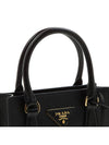 Triangular Logo Saffiano Leather Tote Bag Black - PRADA - BALAAN 9