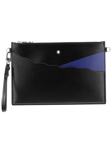 Shiny Two-Color Closure Clutch Bag Black - MONTBLANC - BALAAN 1