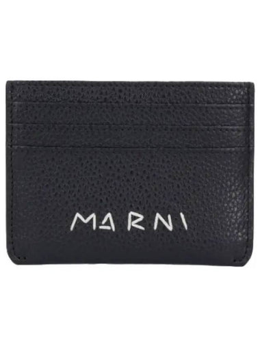 logo card holder black - MARNI - BALAAN 1