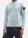 Stone Island Compass Waffen Garment Dyed Cotton Sweatshirt Sweatshirt Sky - STONE ISLAND - BALAAN 2