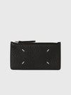 Stitched Zipper Long Card Wallet Black - MAISON MARGIELA - BALAAN 4