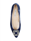 10MM HANGISI Swarovski velvet flat shoes - MANOLO BLAHNIK - BALAAN 5