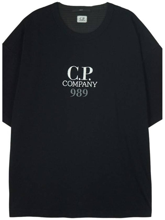 20/1 Jersey Boxy Logo Short Sleeve T-Shirt Black - CP COMPANY - BALAAN 2