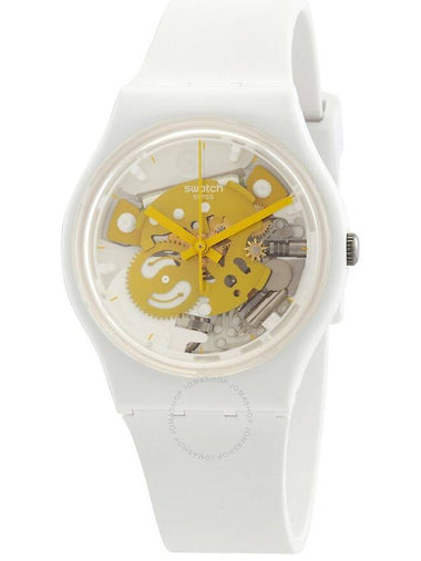 Swatch Bioceramic Time To Yellow Small Quartz White Dial Unisex Watch SO31W105 - SWATCH - BALAAN 1