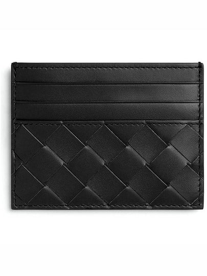 Intrecciato Leather Card Wallet Black - BOTTEGA VENETA - BALAAN 2