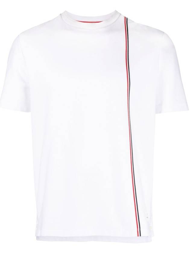 RWB Stripe Cotton Short Sleeve T-shirt White - THOM BROWNE - BALAAN 2