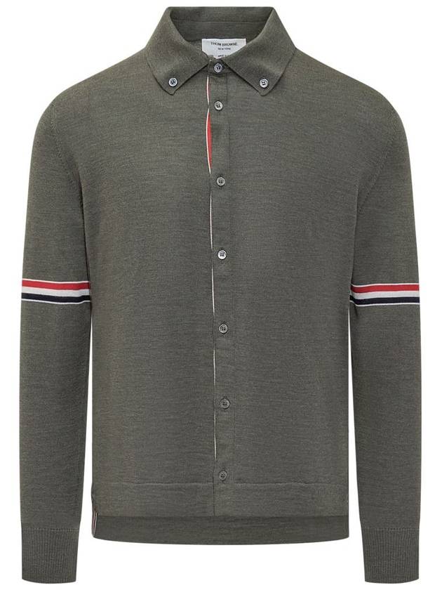 Merino Wool Armband Long Sleeve Shirt Dark Green - THOM BROWNE - BALAAN 2