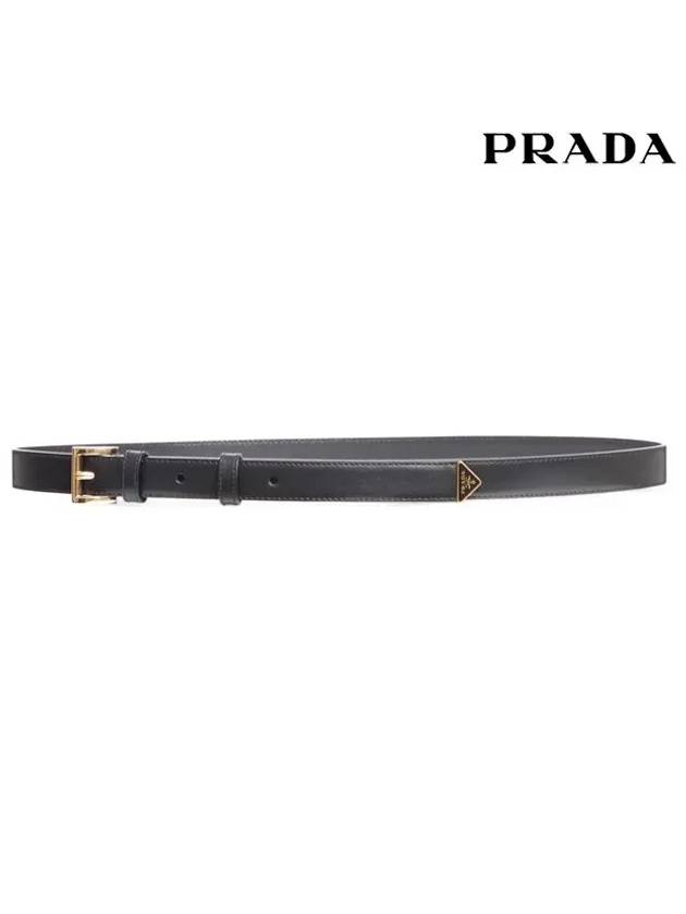 Logo Leather Belt Black - PRADA - BALAAN 5