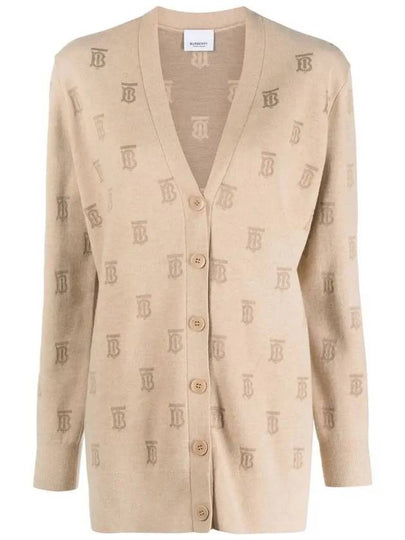 TB Pattern V-Neck Knit Cardigan Beige - BURBERRY - BALAAN 2