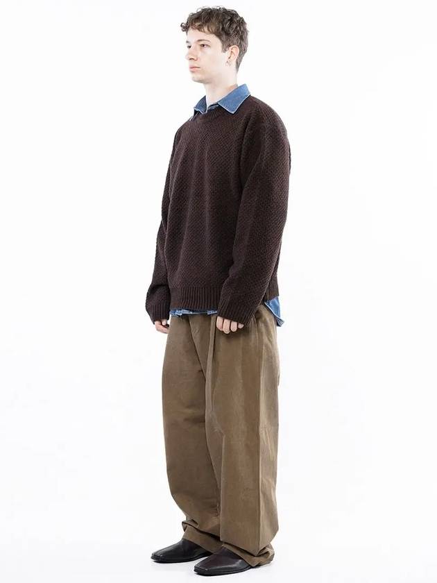 Men s M243TP05BR Hachi Oversized Round Knit Brown - CHANCE'S NOI - BALAAN 6