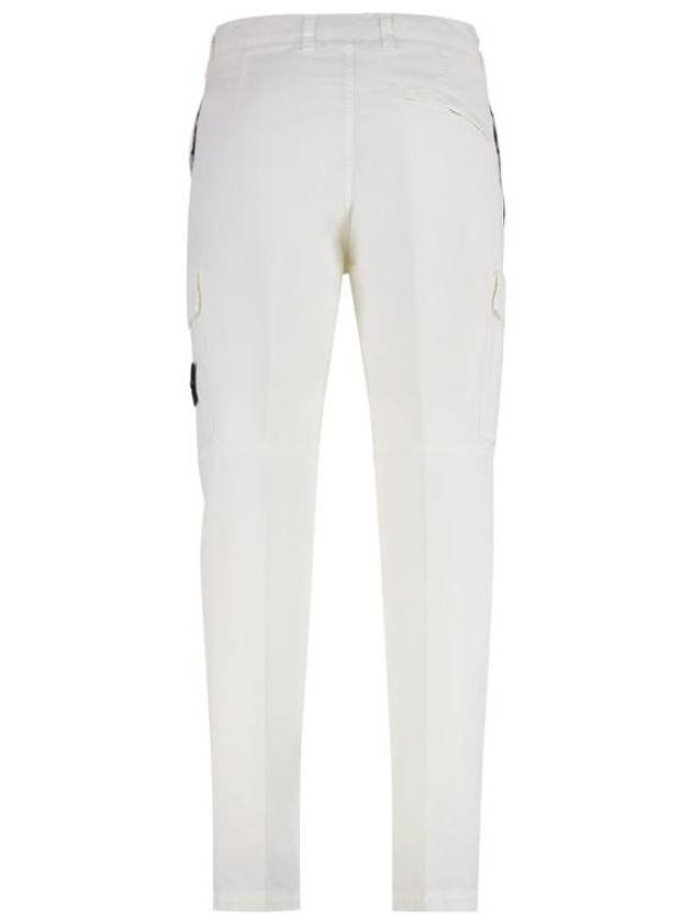 Supima Cotton Twill Stretch Straight Pants Ivory - STONE ISLAND - BALAAN 3