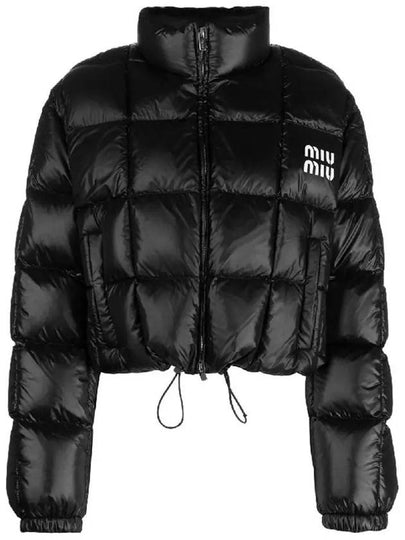 Crop Fit Recycled Nylon Padding Black - MIU MIU - BALAAN 2