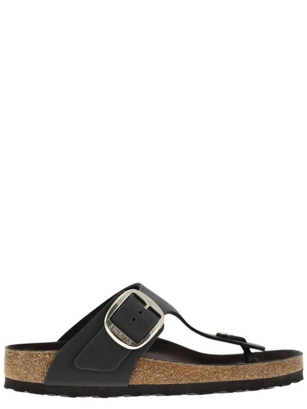 Gizeh Big Buckle Natural Leather Flip Flop Black - BIRKENSTOCK - BALAAN 2