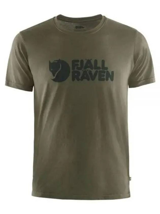 Men s Logo T Shirt Dark Olive 87310633 M - FJALL RAVEN - BALAAN 1