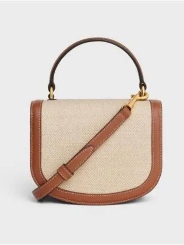 Besace Clea Textile Calfskin Mini Bag Natural Tan - CELINE - BALAAN 8