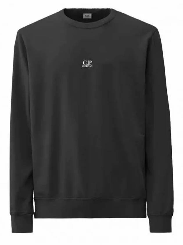 Light Fleece Logo Sweatshirt Black - CP COMPANY - BALAAN 2