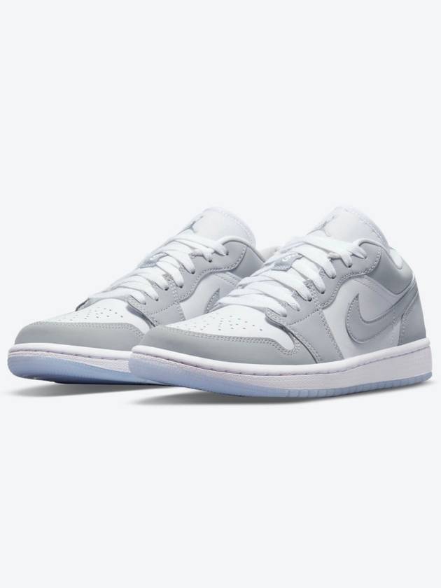 Air Jordan 1 Low Top Sneakers White Wolf Grey - NIKE - BALAAN 5