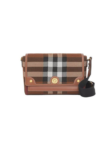 Knot Knit Check Pattern Shoulder Bag Brown - BURBERRY - BALAAN 1