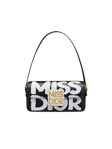 Miss Flap Bag Black White Graffiti Printed Calfskin M2610UZCJ M911 - DIOR - BALAAN 1