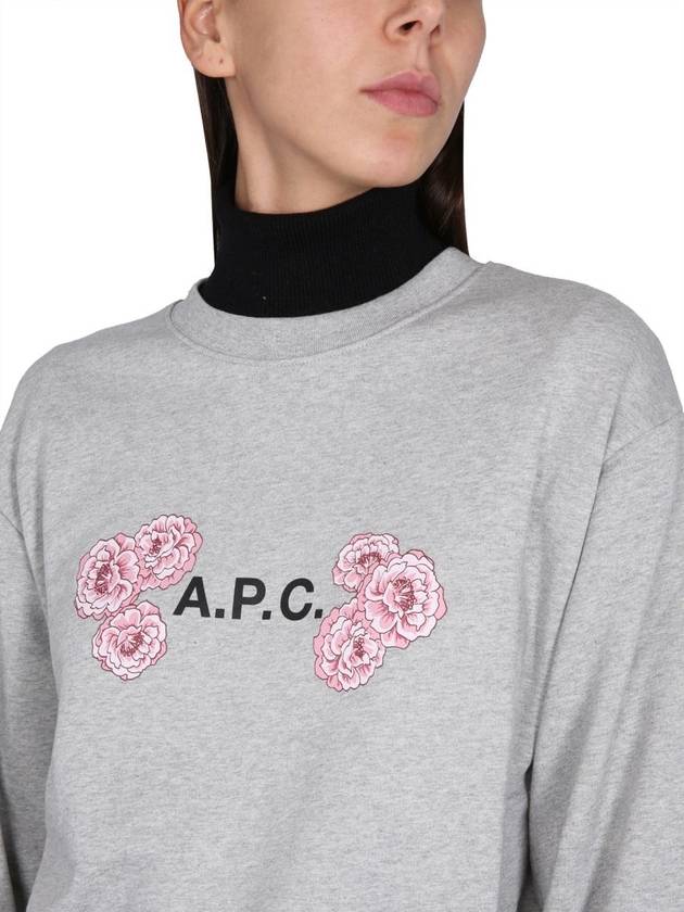 Flower Logo Sweatshirt Gray - A.P.C. - BALAAN 9