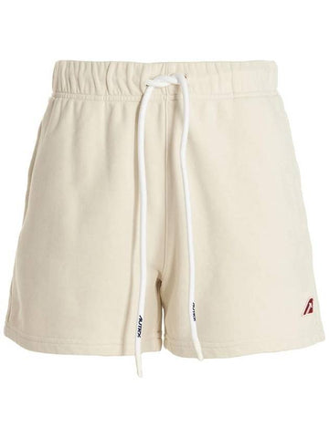 Women's Logo Sweatshirt Tennis Shorts Beige - AUTRY - BALAAN 1