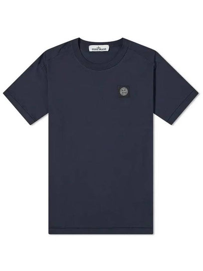 Logo Patch Short Sleeve T-Shirt Navy - STONE ISLAND - BALAAN 2