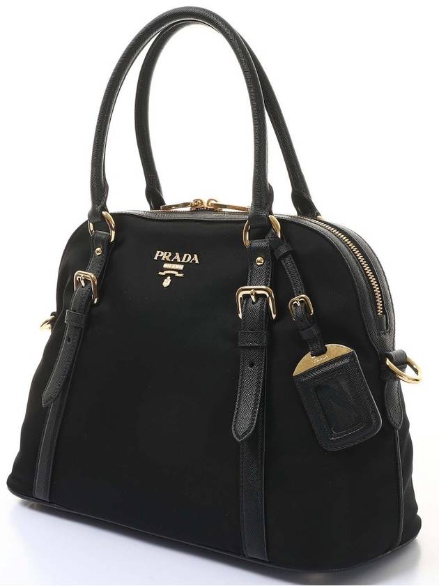 Pocono Two-Way Round Tote Bag Black - PRADA - BALAAN 3