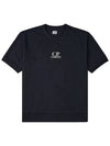 Men's Logo Print Crew Neck Cotton Short Sleeve T-Shirt Black - CP COMPANY - BALAAN 10