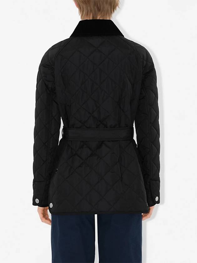 Diamond Quilted Nylon Jacket Black - BURBERRY - BALAAN 5