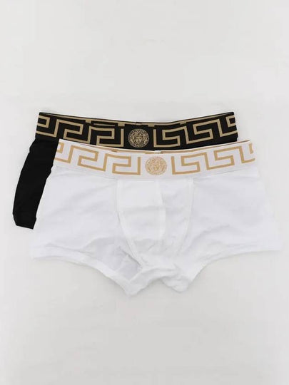 Men's Greca Border Draws 2 Pack Briefs Black White - VERSACE - BALAAN 2