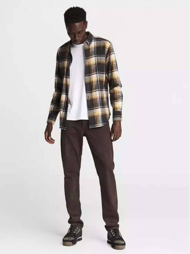 Reck & Bone Black and Yellow Fit 2 Tomlin Shirt - RAG & BONE - BALAAN 4