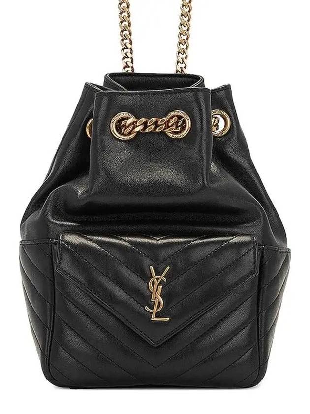 Gold Drawstring Chain Bucket Shoulder Bag Black - SAINT LAURENT - BALAAN 2