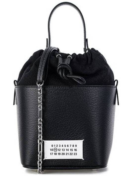 5AC Number Logo Texture Leather Bucket Bag Black - MAISON MARGIELA - BALAAN 2