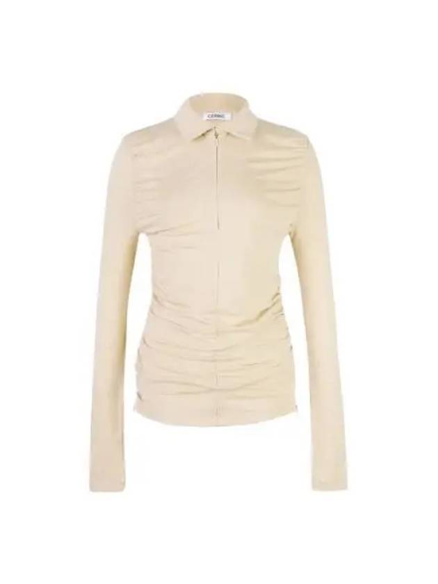 Half zip collar top beige - CERRIC - BALAAN 1