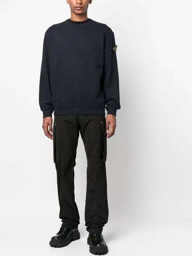 Wappen Patch Crew Neck Cotton Sweatshirt Black - STONE ISLAND - BALAAN 4