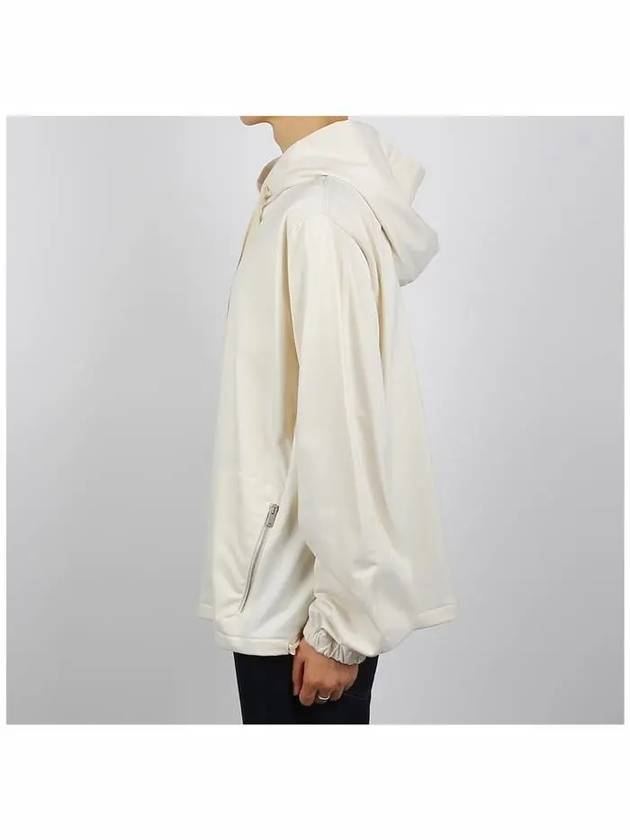 Two Side Zip Pockets Technical Cotton Hoodie White - JIL SANDER - BALAAN 4